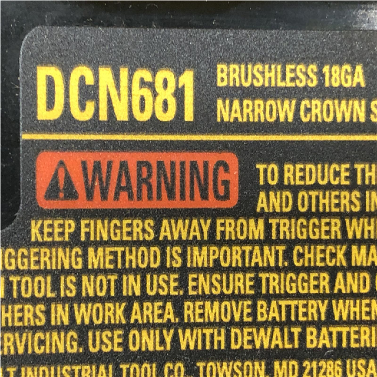 AS-IS DEWALT Cordless 18-Gauge Narrow Crown Stapler (Tool Only)