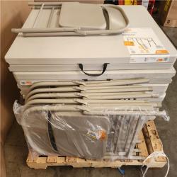 Phoenix HDX 8 ft. Rectangle Almond Resin Top Folding Utility Table Seats 8 Pallet (6-Tables) (6-Chairs)