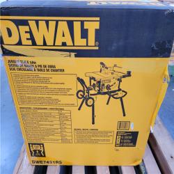 CALIFORNIA AS-IS DEWALT 10 (25.4cm) JOBSITE TABLE SAW WITH 32-1/2 (82.5cm) RIP CAPACITY AND ROLLING STAND