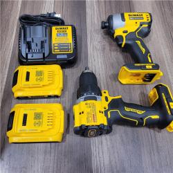 AS-IS DEWALT ATOMIC 20-Volt MAX Lithium-Ion Cordless Combo Kit (2-Tool) with (2) 2.0Ah Batteries, Charger and Bag