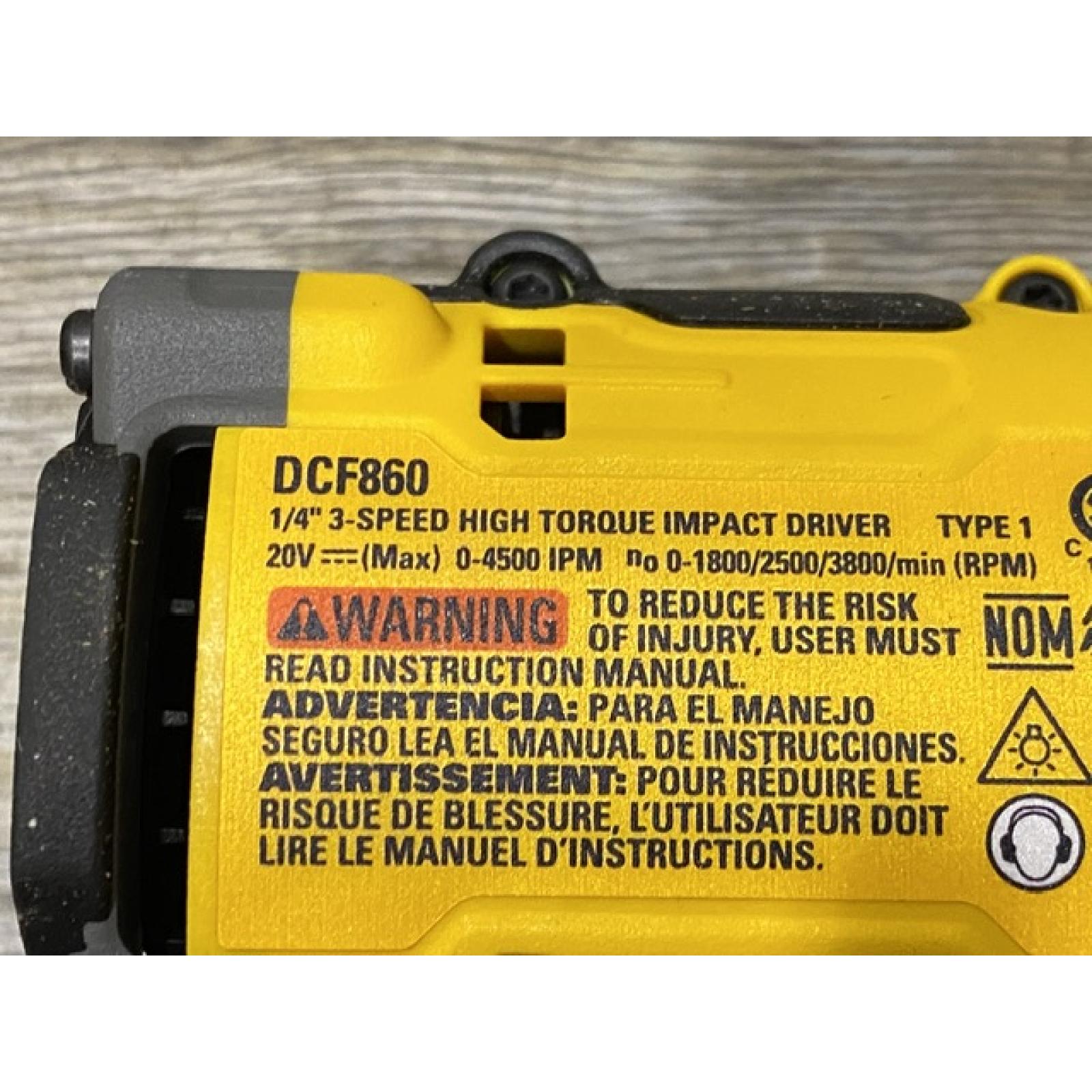 AS-IS DEWALT 20V MAX XR Lithium-Ion Brushless Cordless 3-Speed High Torque 1/4 in. Impact Driver Kit