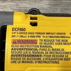 AS-IS DEWALT 20V MAX XR Lithium-Ion Brushless Cordless 3-Speed High Torque 1/4 in. Impact Driver Kit