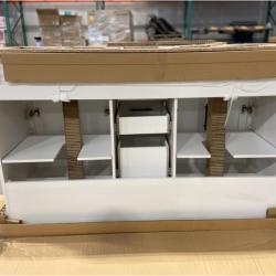 DALLAS LOCATION - Glacier Bay Tobana 42 in. Single Sink Beige Bath Vanity with White Engineered Marble Top (Assembled)