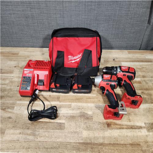 HOUSTON LOCATION - AS - IS Milwaukee 18V Lithium-Ion Cordless Drill Driver/Impact Driver Combo Kit