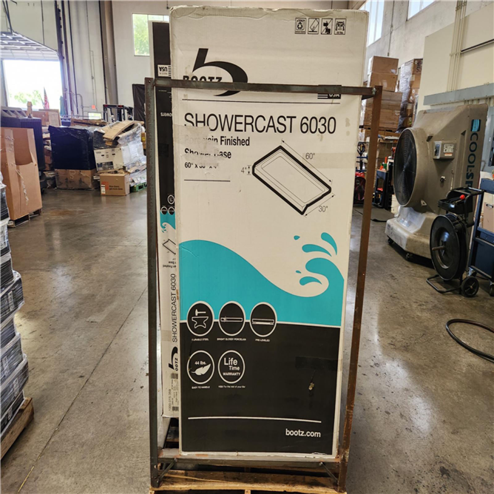 Phoenix Location New Bootz Industries Aloha ShowerCast 60 in. L x 30 in. W Alcove Shower Pan Base in White Pallet (8-Total)