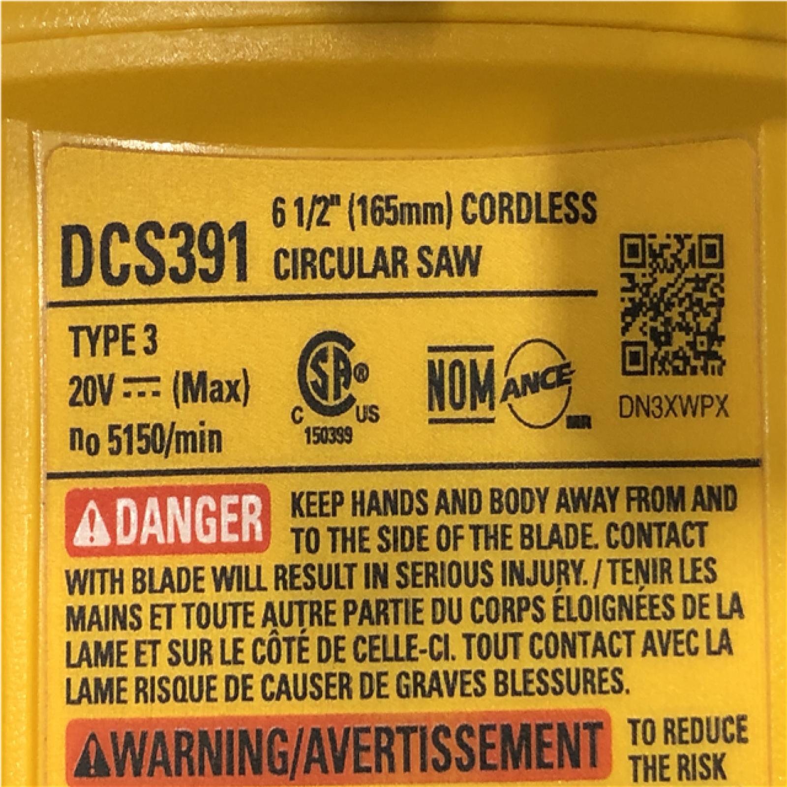 AS-IS DEWALT 6-1/2'' 165MM CIRCULAR SAW (Tool-Only)