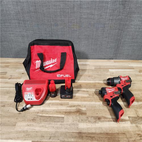 HOUSTON LOCATION - AS-IS (APPEARS LIKE NEW) Milwaukee FUEL 12-Volt Lithium-Ion Brushless Cordless Hammer Drill and Impact Driver Combo Kit