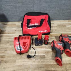 HOUSTON LOCATION - AS - IS Milwaukee FUEL 12-Volt Lithium-Ion Brushless Cordless Hammer Drill and Impact Driver Combo Kit