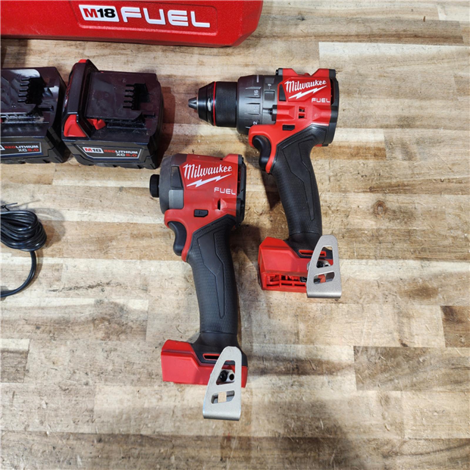 HOUSTON LOCATION - AS - IS Milwaukee FUEL 18V Lithium-Ion Brushless Cordless Hammer Drill and Impact Driver Combo Kit