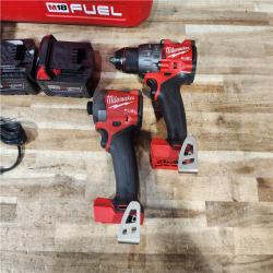 HOUSTON LOCATION - AS - IS Milwaukee FUEL 18V Lithium-Ion Brushless Cordless Hammer Drill and Impact Driver Combo Kit