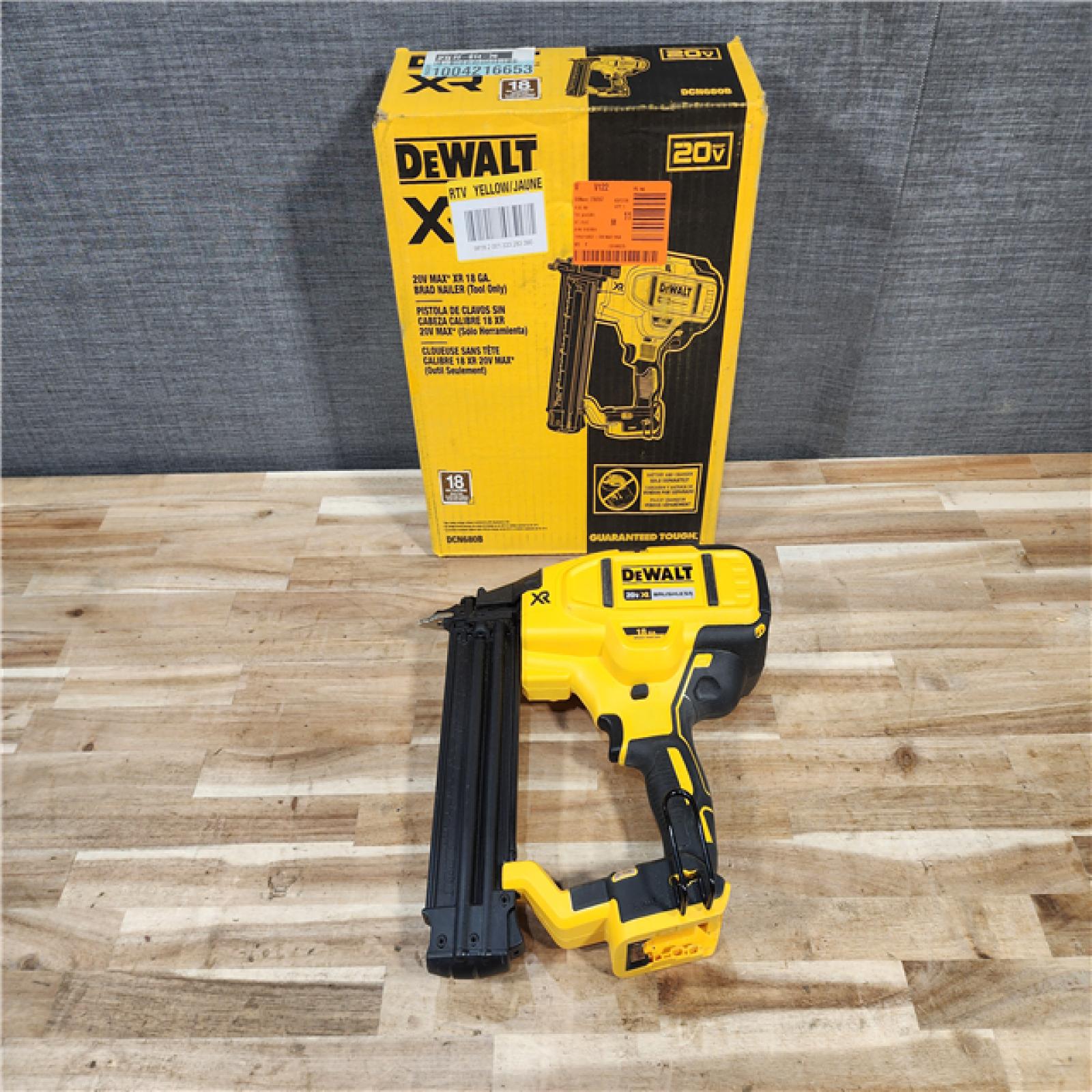 HOUSTON LOCATION - AS-IS DEWALT 20V MAX XR Lithium-Ion Electric Cordless 18-Gauge Brad Nailer (Tool Only)