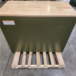 Phoenix Husky Standard-Duty 52 in. W 10-Drawer Matte Army Green Mobile Workbench Cabinet with Solid Wood Top