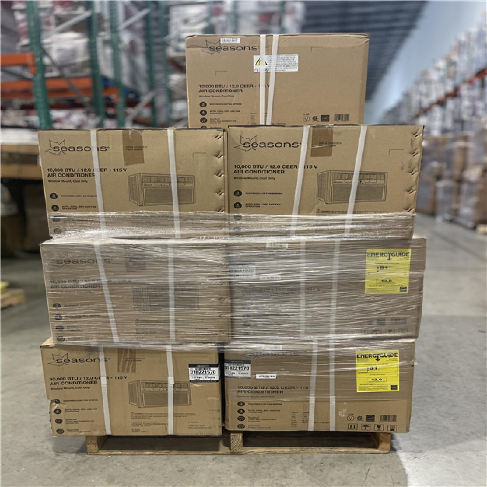 DALLAS LOCATION- Seasons 10 000 BTU 115 V Window Cool-Only Air Conditioner PALLET (13 UNITS)