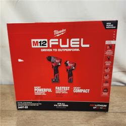 NEW- Milwaukee FUEL 12-Volt Lithium-Ion Brushless Cordless Hammer Drill and Impact Driver Combo Kit