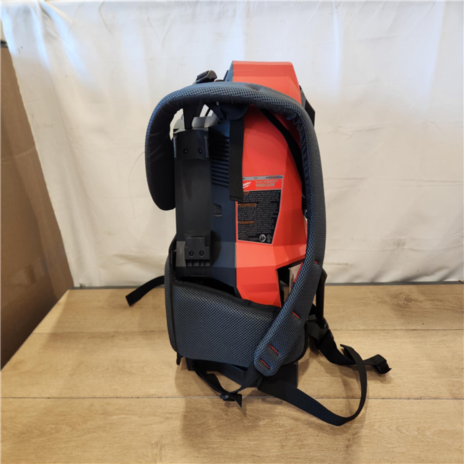 AS-IS- Milwaukee FUEL 18-Volt Lithium-Ion Brushless Red HEPA Multisurface 1 Gal. Cordless 3-in-1 Backpack Vacuum (Vacuum-Only)
