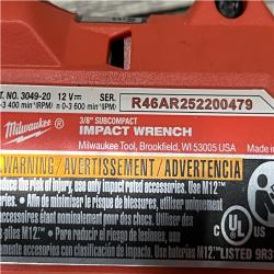 AS-IS Milwaukee  FUEL 12V Lithium-Ion Brushless Cordless 3/8 in. Sub Compact Impact Wrench (Tool-Only)