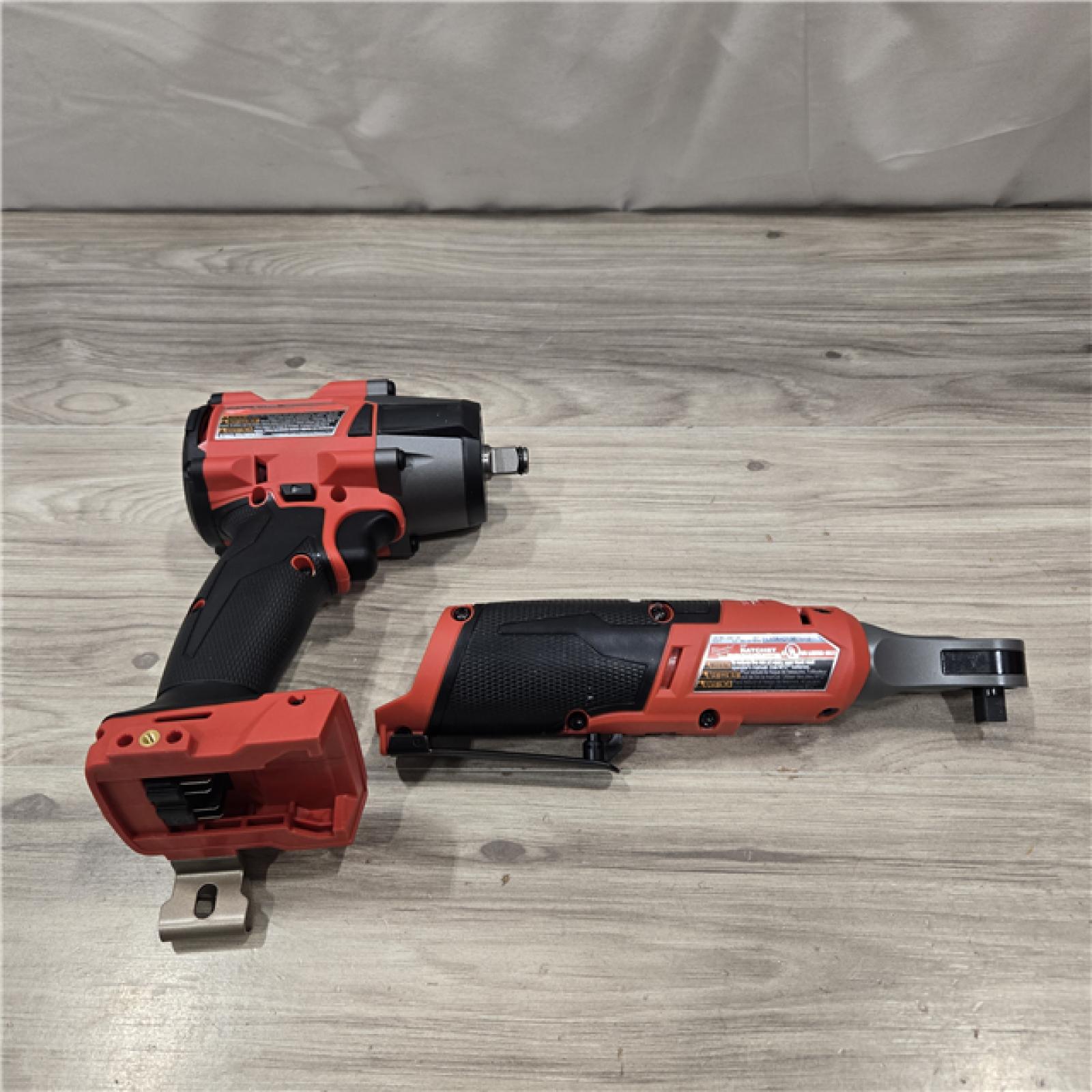 AS-IS M18 FUEL 18V Cordless Mid Torque 1/2 in. Impact Wrench & M12 FUEL 3/8 in. Ratchet Kit