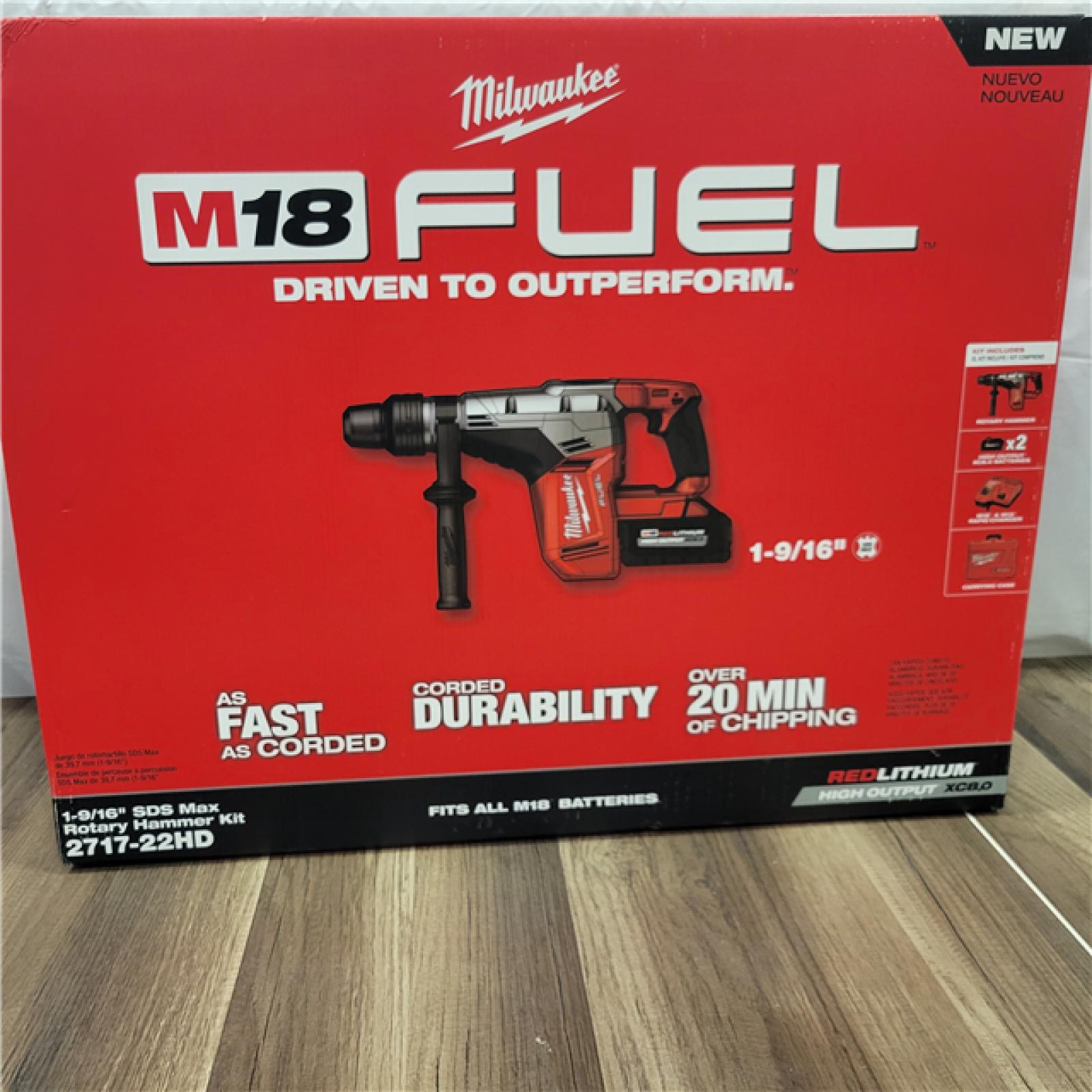 LIKE NEW! Milwaukee 2717-22HD 18V Cordless 1 9/16  SDS Max Rotary Hammer Kit