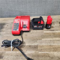 HOUSTON LOCATION - AS-IS Milwaukee M12/M18 12/18V Lithium-Ion Cordless 3/8 in. Ratchet and 1/2 in. High Torque Impact Wrench with Friction Ring Combo Kit
