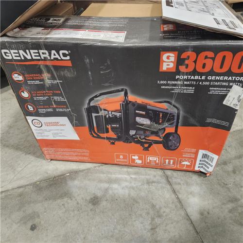 Dallas Location - As-Is Generac 3600 Watt Portable Gas Generator
