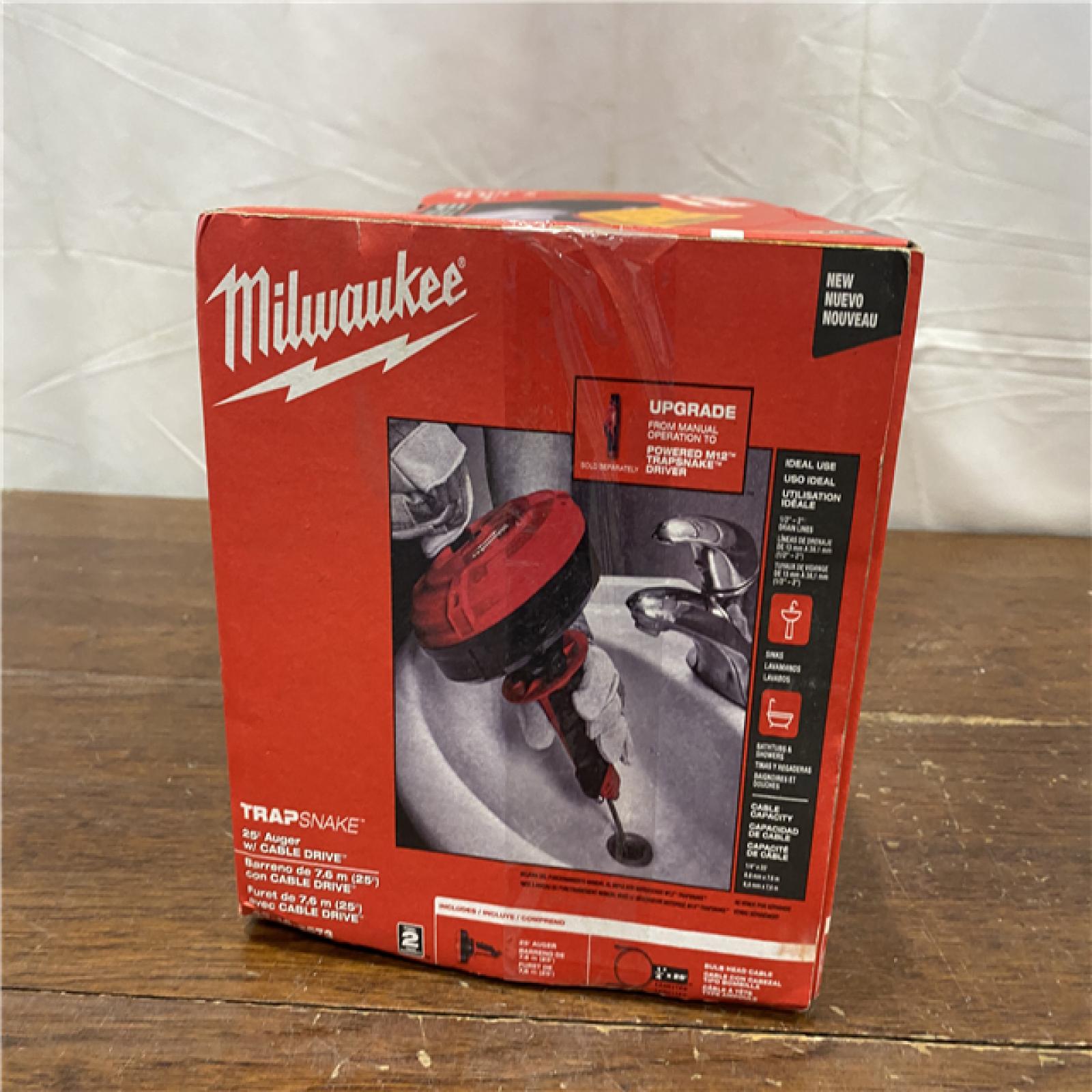 AS-IS Milwaukee Trap Snake Auger Drain Cleaning Kit