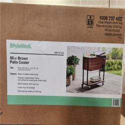 Phoenix Location StyleWell 80 Qt. Brown Woodgrain Cooler with Black Pallet (8-Total)