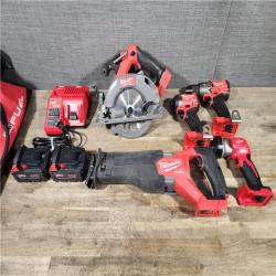 HOUSTON LOCATION - AS-IS Milwaukee 5 Tool Combo Kit W/ (2) Battery & Charger
