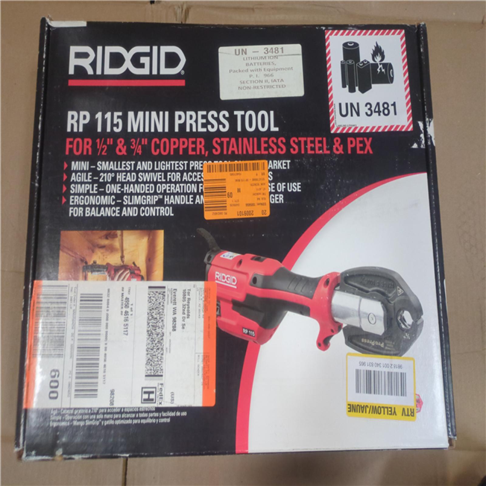 California AS-IS Ridgid Mini Press Tool