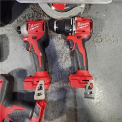 HOUSTON LOCATION - AS-IS Milwaukee M18 18-Volt Lithium-Ion Brushless Cordless Combo Kit (4-Tool) with 2-Batteries, 1-Charger and Tool Bag
