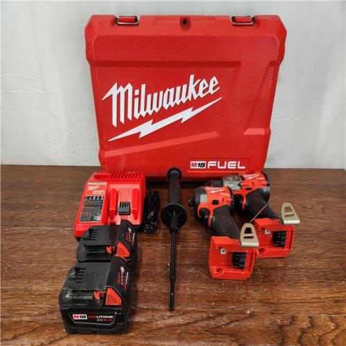 AS-IS Milwaukee 3697-22 M18 FUEL 1/2 Hammer Driller/Driver &1/4 Hex Impact Driver 2 Tool Combo Kit