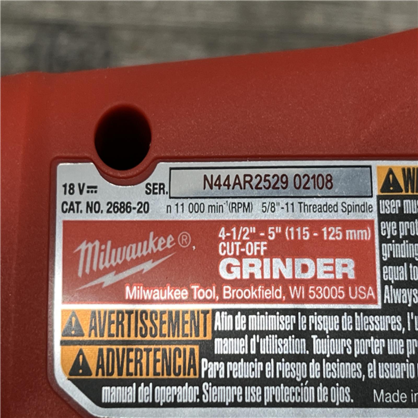 AS-IS Milwaukee 18V Lithium-Ion Brushless Cordless 4-1/2 in./5 in. Grinder w/Paddle Switch (Tool-Only)