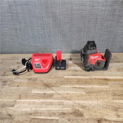 HOUSTON LOCATION - AS-IS Milwaukee 12-Volt Lithium-Ion Cordless Green 250 ft. 3-Plane Laser Level Kit