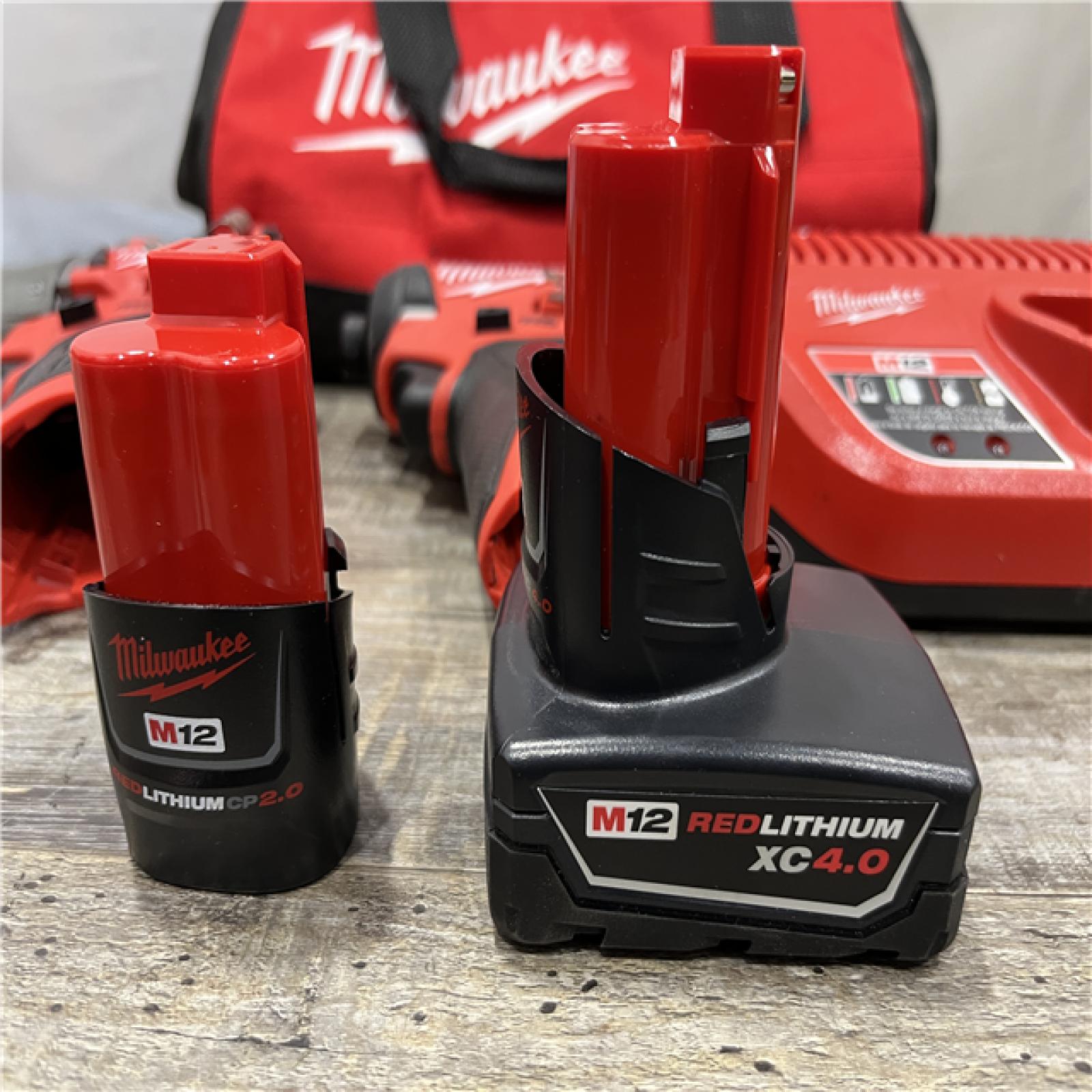 AS-IS Milwaukee FUEL 12-Volt Lithium-Ion Brushless Cordless Hammer Drill and Impact Driver Combo Kit