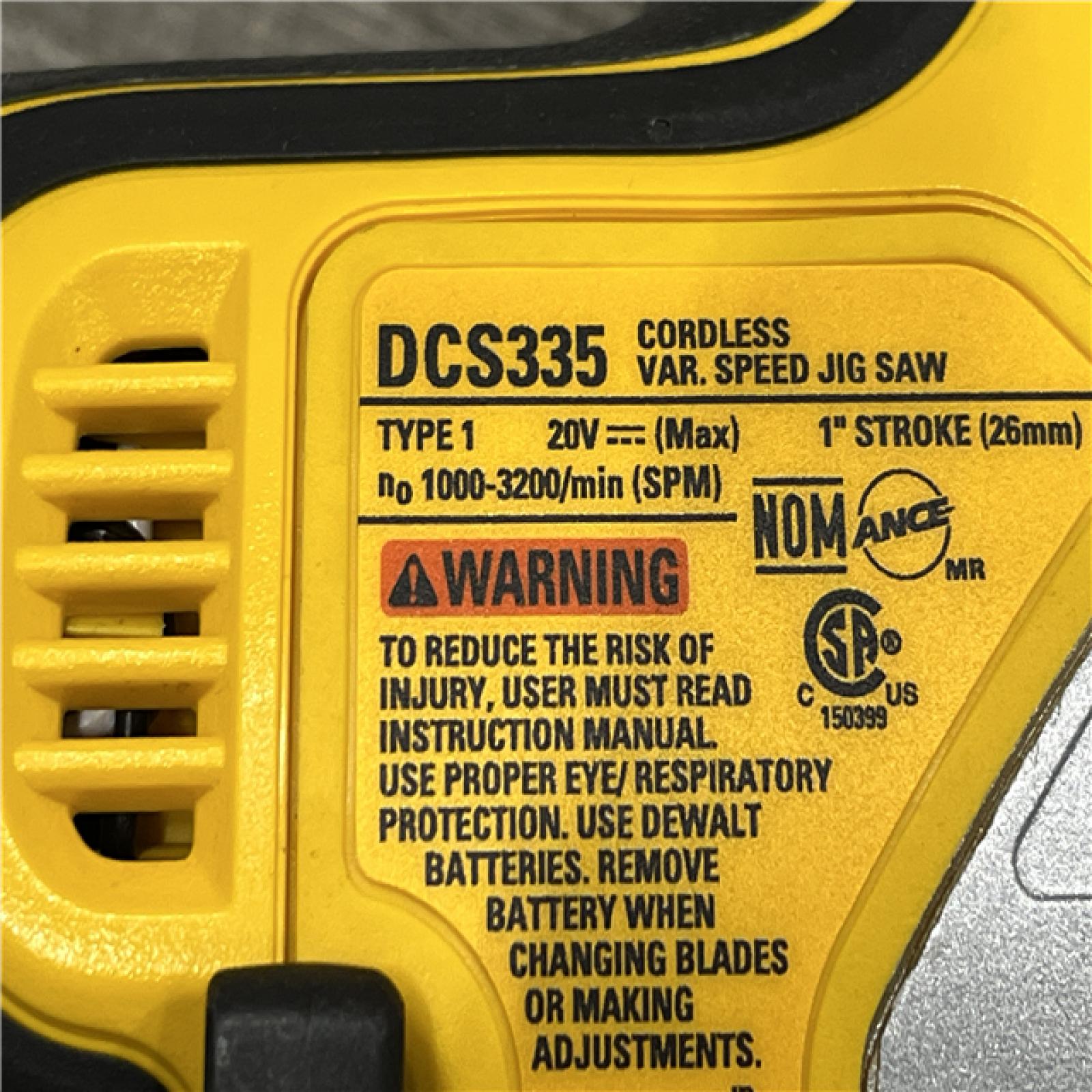 AS-IS DEWALT 20V MAX XR Cordless Barrel Grip Jigsaw (Tool Only)