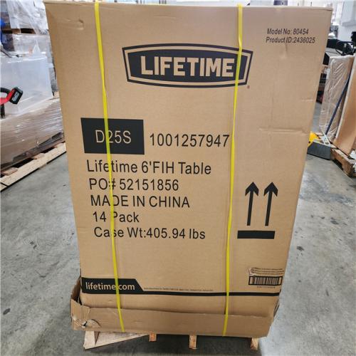 Phoenix Location 14 Pack Lifetime 6 ft. Fold-in-Half Table: Almond Pallet