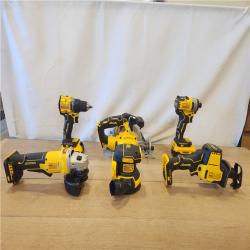 AS-IS- DEWALT 20V Lithium-Ion Cordless 6-Tool Combo Kit with 5.0 Ah and 2.0 Ah Batteries  Charger and Tough System 2.0 Rolling Toolbox