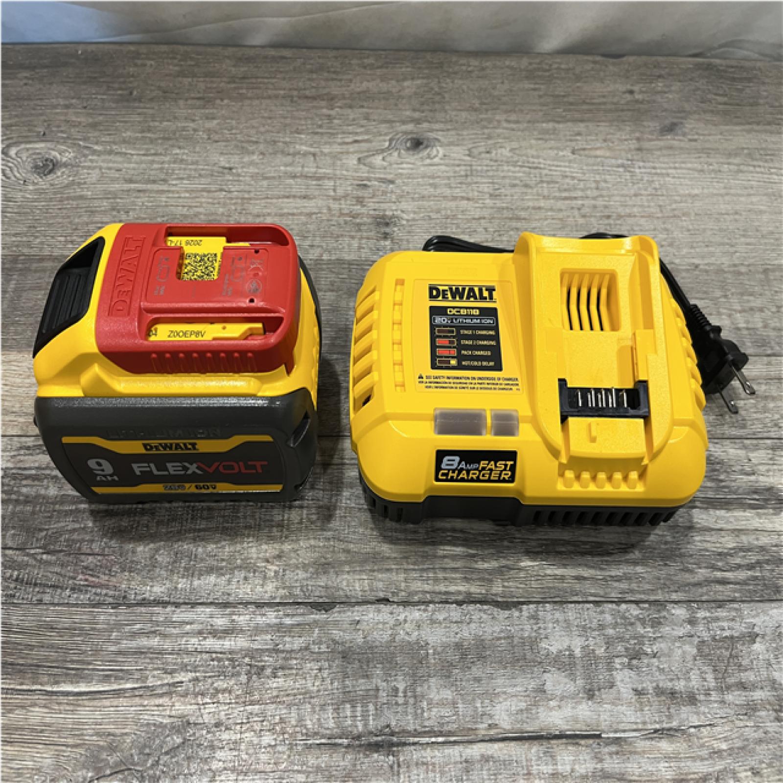 AS-IS DEWALT 20V/60V MAX FLEXVOLT Lithium-Ion 9.0Ah Battery and Charger Starter Kit