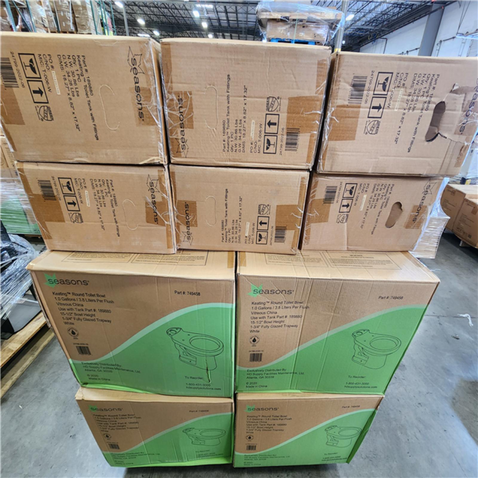 Phoenix Location NEW Seasons Keating Round Toilet Bowl With Tank 1.0 Gallons/ 3.8 Liters a Flush Vitreous China Pallet (12 Toilets)