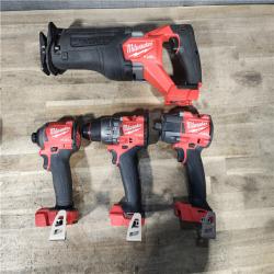 HOUSTON LOCATION - AS-IS MILWAUKEE 4 TOOL COMBO KIT W/ (2) BATTERY & CHARGER