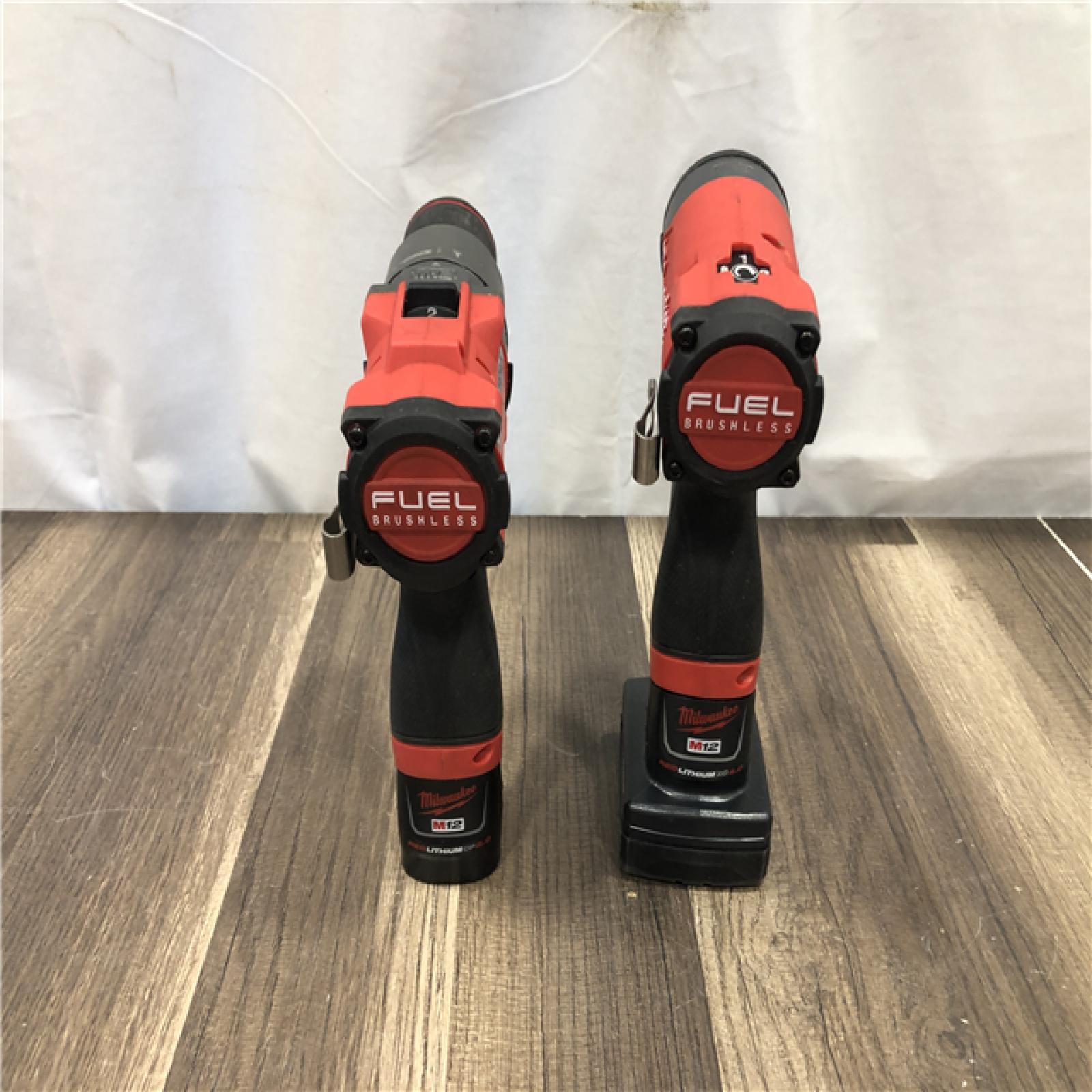 AS-IS Milwaukee FUEL 12-Volt Lithium-Ion Brushless Cordless Hammer Drill and Impact Driver Combo Kit