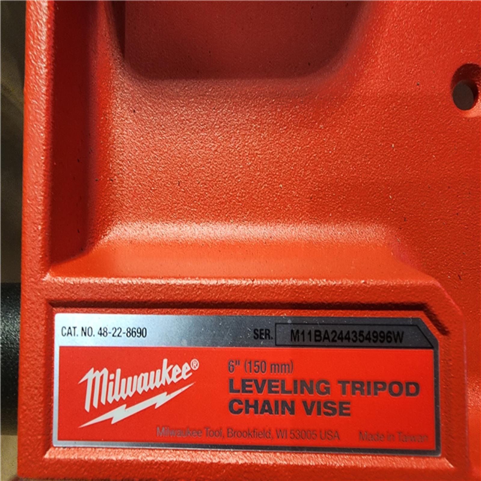 HOUSTON LOCATION - AS-IS (APPEARS LIKE NEW) Milwaukee 1/8 in. to 6 in. Portable Leveling Tripod Chain Vise Stand
