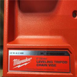 HOUSTON LOCATION - AS-IS (APPEARS LIKE NEW) Milwaukee 1/8 in. to 6 in. Portable Leveling Tripod Chain Vise Stand