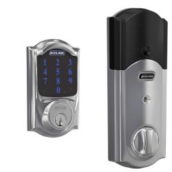 NEW! - SCHLAGE BE469ZP CAM 625 Connect Smart Deadbolt With Alarm Inbuilt Camelot Trim In Bright Chrome