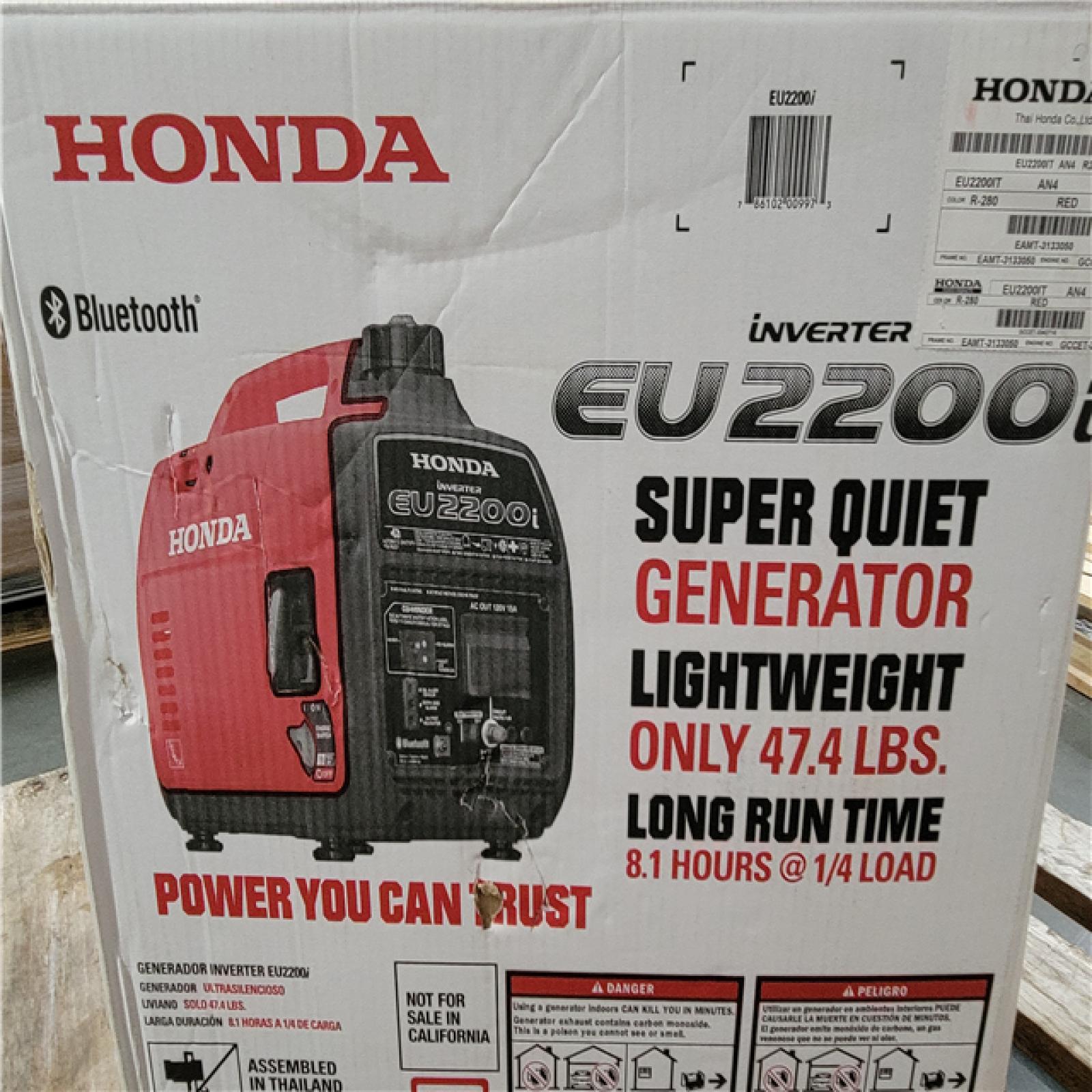 CALIFORNIA AS-IS HONDA PORTABLE GENERATOR