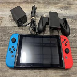 AS-IS Nintendo Switch with Neon Blue and Neon Red Joy-Con