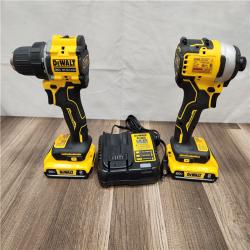 AS-IS Dewalt 20V MAX ATOMIC Brushless Compact Lithium-Ion 1/2 in. Cordless Drill Driver and 1/4 in. Impact Driver Combo Kit with 2 Batteries 2 Ah
