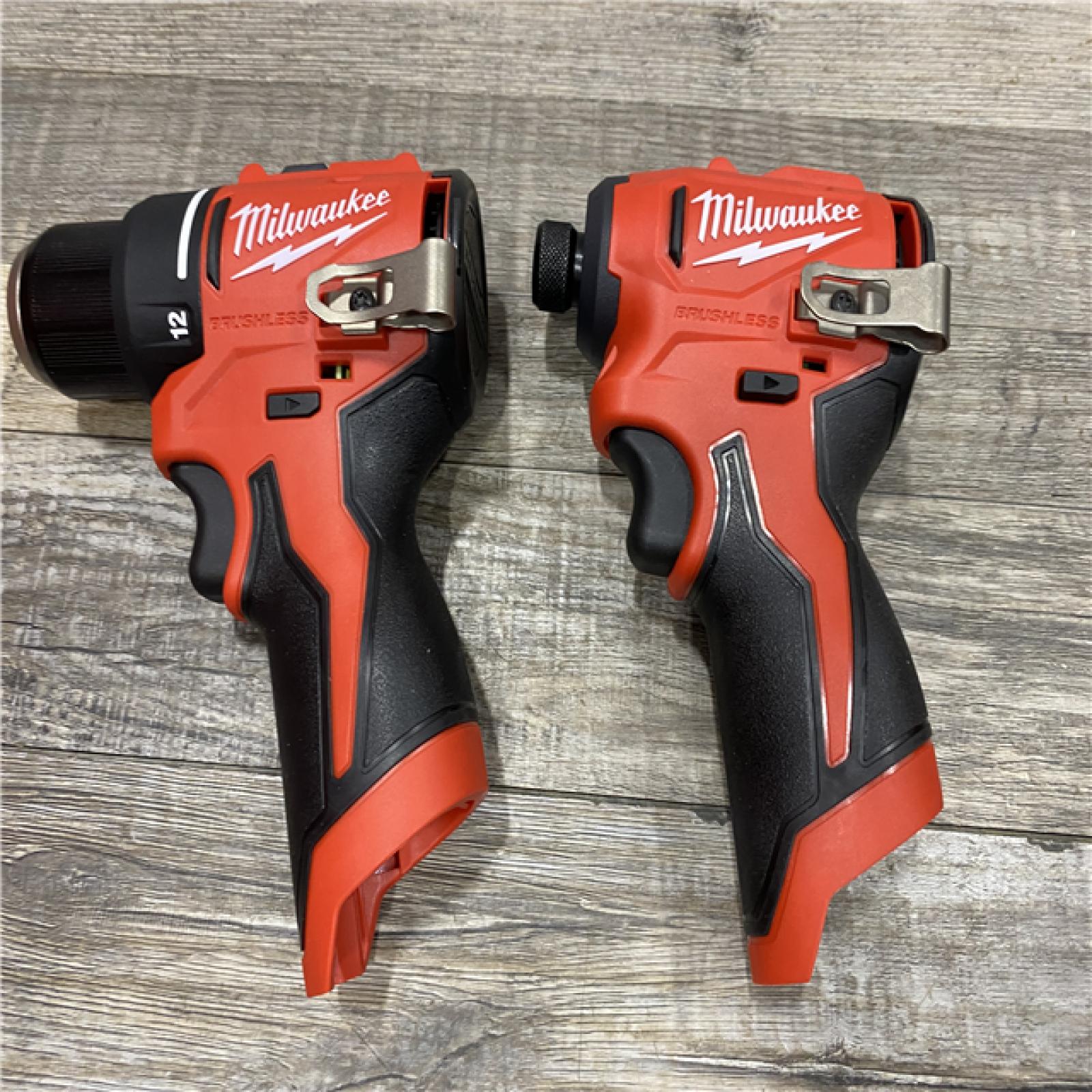 AS-IS Milwaukee 12-Volt Lithium-Ion Brushless Cordless Subcompact Drill and Impact Driver Combo Kit