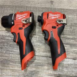 AS-IS Milwaukee 12-Volt Lithium-Ion Brushless Cordless Subcompact Drill and Impact Driver Combo Kit