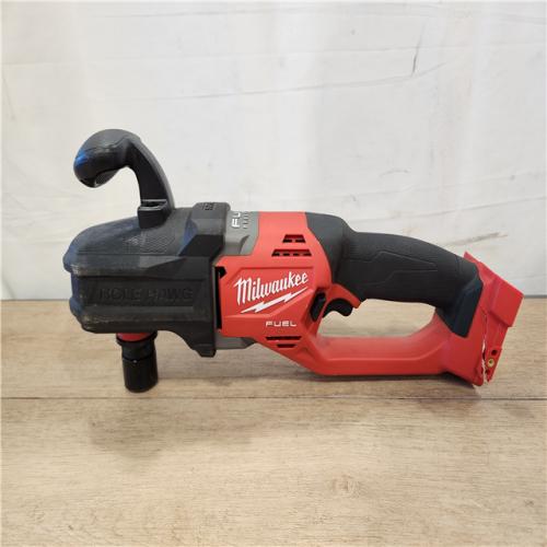 AS-IS- Milwaukee FUEL 18V Lithium-Ion Brushless Cordless Hole Hawg 7/16 in. Right Angle Drill W/ Quick-Lok (Tool-Only)
