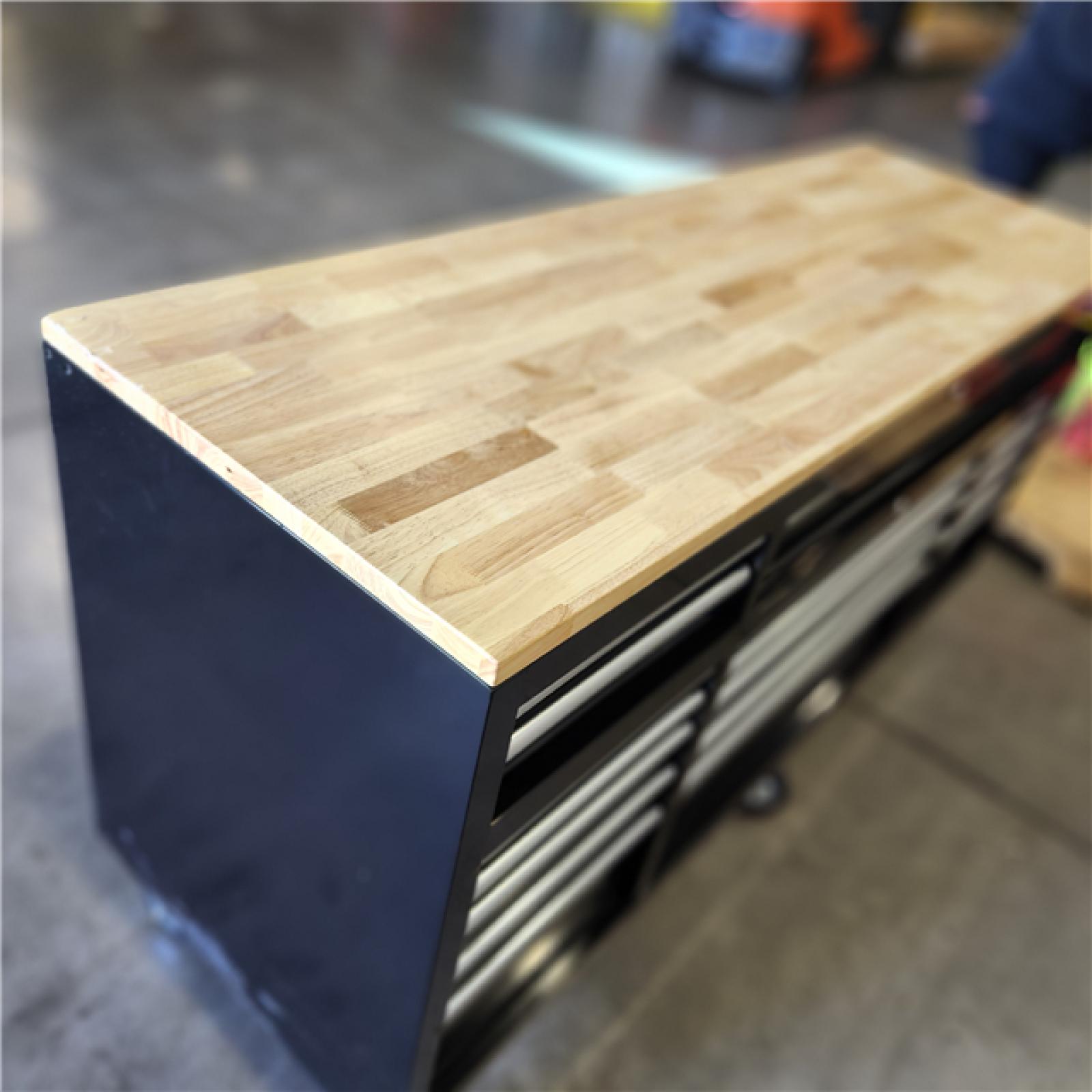 DALLAS LOCATION- Husky Tool Storage 72 in. W Standard Duty Gloss Black Mobile Workbench Tool Chest